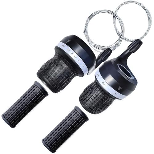 Mango Bicicleta Engranaje Giro,Agarre de Cambio de Velocidad 3x7,Palanca de Cambios 21 Velocidades,Accesorios para Bicicletas Carretera,Bicicleta Montaña,Ciudad,Plegable,Negro