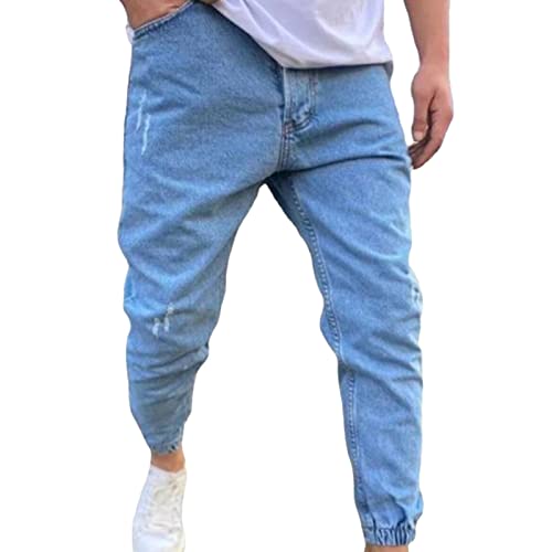 Jeans skinny déchirés hommes pantalon denim décontracté détruit délavé