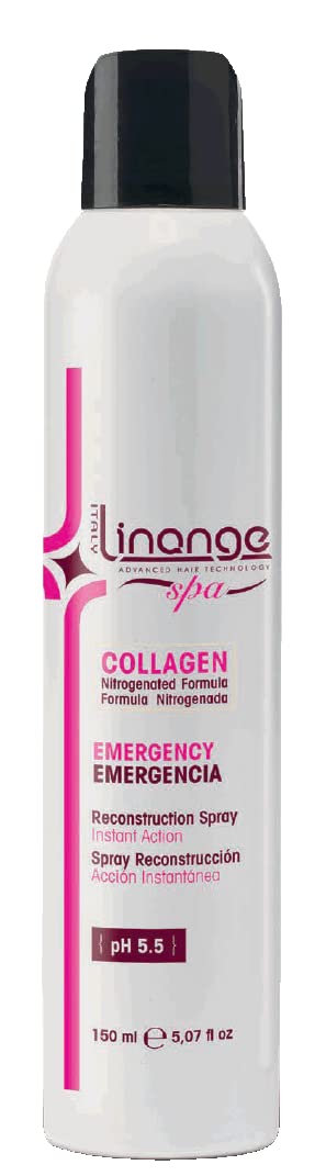 Linange Spa – Emergency Collagen Reconstruction Spray (150ml); Moisturizing, Nourishing, Hair Care Product; Hair Spray for Men and Women – Great for Colored, Straightened, Treated Hair
