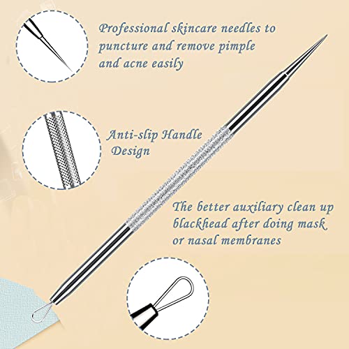 Blackhead Remover Pimple Popper Tool Kit, 6-In-1 Blackhead Comedone Acne Blemish Pimple Extractor Tool Kit Tweezers Kit Skin Care Tools For Face #TOP3