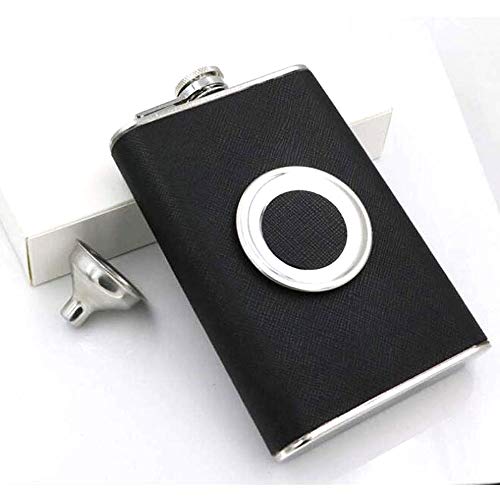 Shot Flask - Stainless Steel 8 oz Hip Flask, Built-in Collapsible 2 Oz