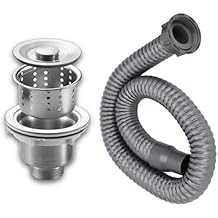 Drain Plug Basket Strainer Stainless Steel Sink Plug Kit, Hair Salon Shampoo Basin Drain Plug kit, Fast Drainage Sink Plug with Hair Catcher Accessories for Shampoo Bed, kitchen, Sturdy and Durable