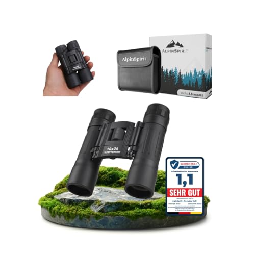 AlpinSpirit Fernglas 10x25 - leicht & kompakt -...