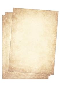 Edition Seidel Premium Briefpapier Vintage Altes Papier 25 Blatt DIN A4 120g/qm Motivbriefpapier Mittelalterliches Bastelpapier Urkunde Urkundenpapier Optik ähnlich Pergamentpapier
