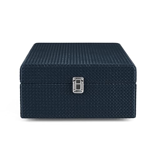 Image of Crosley CR8017B-NY Voyager Record Player, Dark Navy | 3-Speed Turntable, Bluetooth In / Out, Built-in Full-Range Stereo Speakers, Adjustable Pitch Control