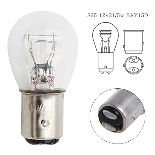 10 Peças Luz De Carro 1157 BA15D Lâmpada Indicadora De Freio De Parada Automática 21W DC12V Branco â