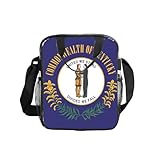 GUOLGP Bolsa de almuerzo con aislamiento transparente con estampado de la bandera del estado de Kentucky, capacidad para alimentos, escuela, trabajo, viajes, picnic, caja bento