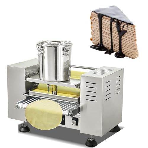 Image of Commercial Automatic Mille Crepe Cake Machine,Egg Skin Machine & Thousand Layers Skin Maker, Crepe Dia. 6-9”, 100-300 Pieces/H,Non-Stick Coating (6in)