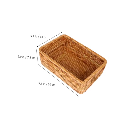 Panier de rangement rotin naturel portable carré pour maison - 3
