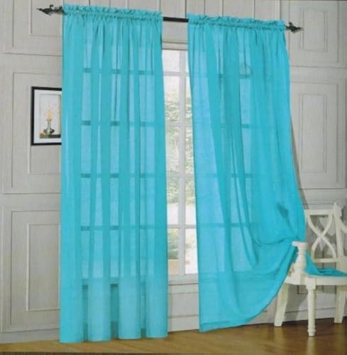 Elegant Comfort 2 Piece Solid Sheer 60