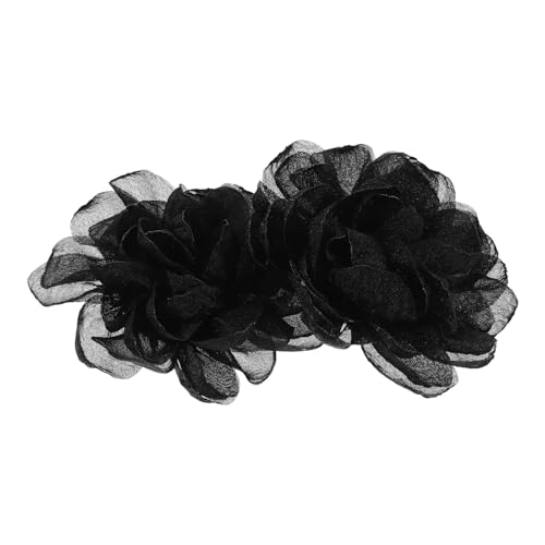 YARNOW Pinzas para Zapatos Mujer 2 Piezas Negro Desmontables Clips Decorativos Flores para Tacones Altos Bodas Fiestas Accesorios de Decoración de Calzado