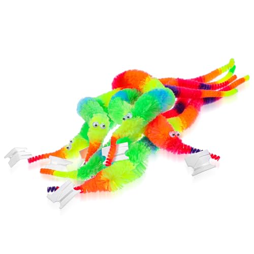 Classicseali 6 Stück Magic Twisty Worm,Interaktives Wurm Katzenspielzeug,Wurm Spielzeug für zum Spielen mit Katzen Jeden Alters,um Ihr Glück zu steigern,Regenbogenfarben