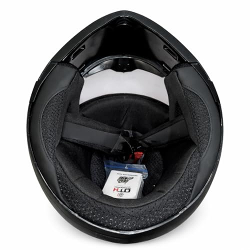 Image of OTH Unique Flip-Up Helmet for Men, Full Face Motorbike Helmet, ISI Certified, Anti-Scratch & UV Resistant Visor, Black