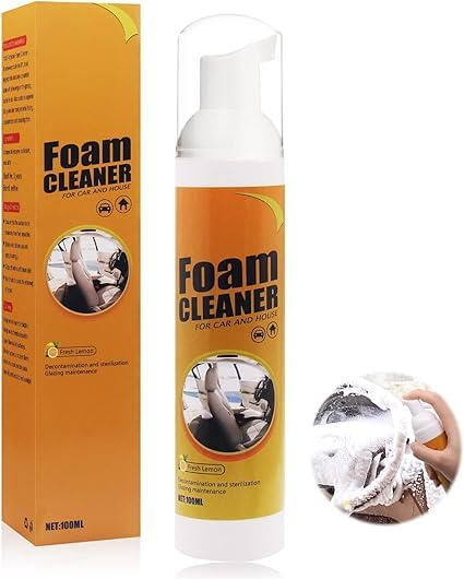 KUIRUNRX Limpiador de Espuma de Coche,Limpia Tapicerias Coche Profesional,Multifunctional Car Foam Cleaner,Strong Decontamination Cleaner for Car and House Cleaning,100ML (1pcs, 100ml)