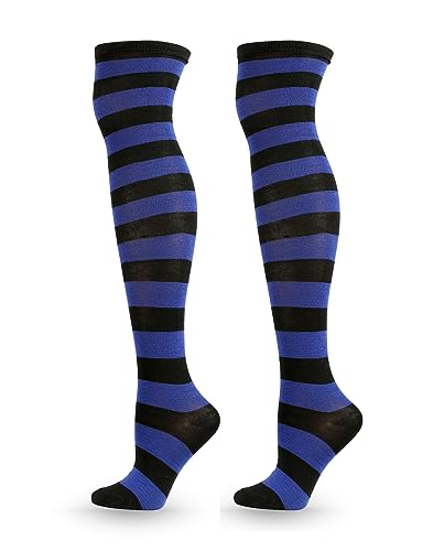 Image of ATHX Women's Knee High Socks Thigh High Socks Triple Stripe over the Knee Socks Long Opaque Thigh High Stockings