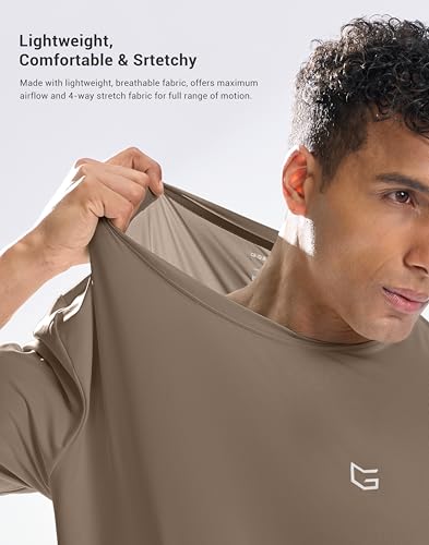 Image of G Gradual Men's Sun Protection Swim Shirt UPF 50+ Rash Guard Short Sleeve Quick Dry Water Hiking Workout Shirts for Men