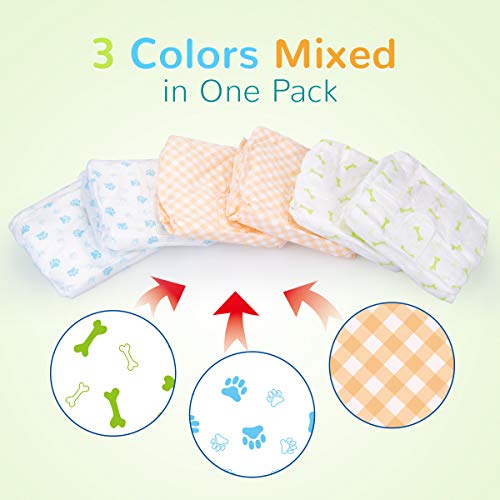Pet Soft Doggie Diapers - Disposable Dog Diapers For Female In Heat Period Or Urine Incontinence, Puppy & Cat Diapers Ultra Absorbent 12Pcs Xxsmall #TOP1