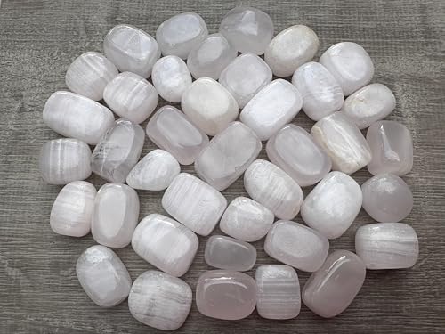 Image of GAF TREASURES 1 /2 LB Pink Calcite Tumbled Stones, Polished Natural Pink Calcite Gemstone, Pink Calcite Healing Crystals (Pink Calcite)