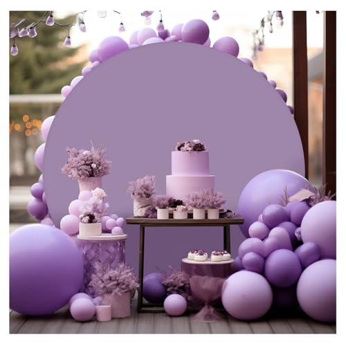 Toile de fond ronde violette en polyester élastique pour décoration de fête
