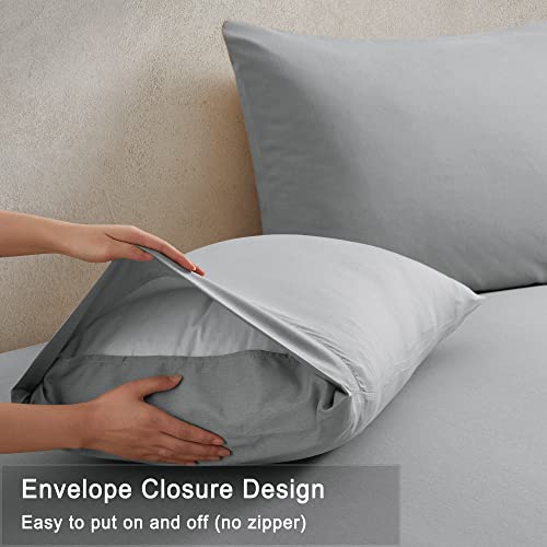 Comflive Cooling Sheets Set, Rayon Made From Bamboo, 4 Piece Queen Luxury Sheets With 16" Deep Pocket, Breathable And Silky Bedding Sheets & Pillowcases, Light Grey #TOP3