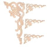 Appliques et incrustations de meubles : l'applique en bois est de couleur bois, elle se teint donc facilement et vous pouvez la peindre avec votre couleur de peinture préférée, applique incrustée en bois sculpté