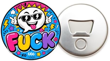Décapsuleur Magnet Rond 58 mm Motif Pop Art « Fuck » – Ouvre-Bouteille aimanté Humoristiqu - Mise en situation et utilisation