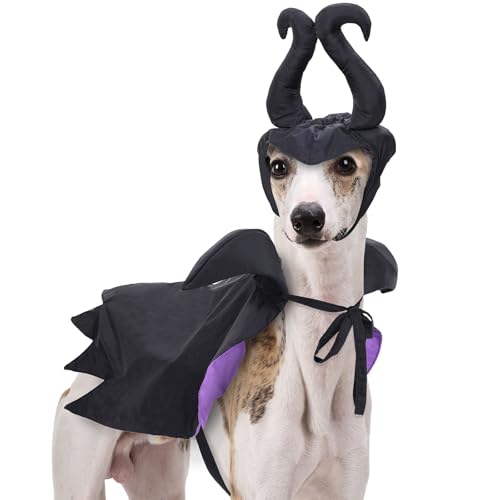 Disfraz Halloween para Perro Vampiro con Capa y Cuernos