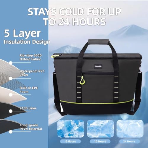 Image of Backpack Cooler Insulated Leakproof, Soft Cooler for Outdoor Camping Hiking