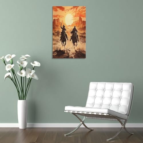 Poster Game Western Cowboy Impression sur Toile Déco Bureau Chambre 50x75cm - 5