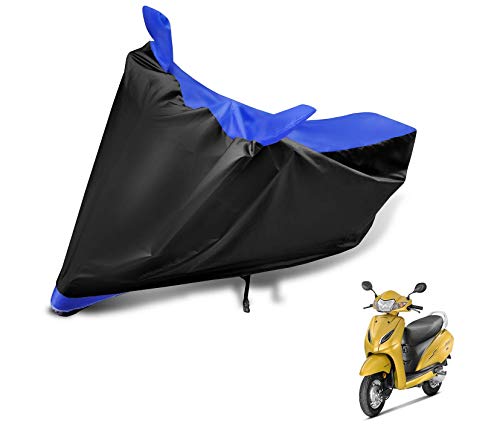 Image of Auto Hub Scooty Cover Compatible with Activa 5G with Mirror Pocket, Dustproof, Heat Resistant, Triple Stitched, Activa 5G Scooty Cover- Black, Blue