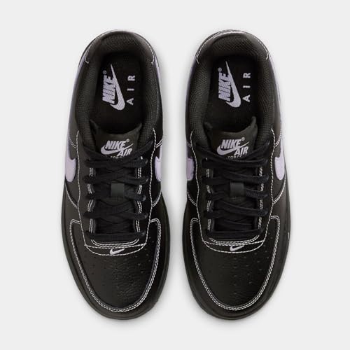 Nike Air Force 1 LV8 Grade School Basketball Shoes (Black/Hydrangeas) (HJ4563-001, Black/Purple)2