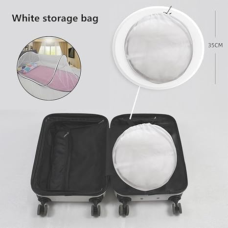 200 * 80 * 56 Large Size Mosquito Net Ultra Light Pop-up Foldable Mosquito Net Suitable for Camping Travel Terrace Bed Portable Easy and Quick Installation (1 pcs) (White)