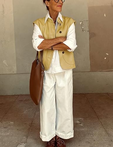 Watashi Women Vest Casual Button Up Stand Collar Lightweight Cargo Waistcoat Sleeveless Blazer Jacket Fall Cardigan Tops3