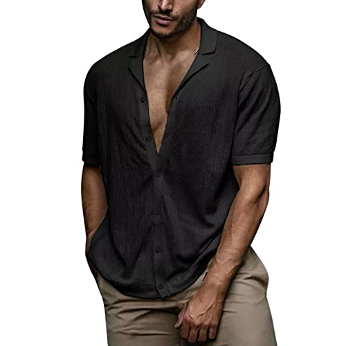 Polo homme manches courtes en lin coton uni grande taille avec poche