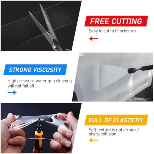 BellaGesundheit Transparente Lackschutzfolie Auto, 5 cm × 10 m Selbstklebende Kantenschutzfolie, universelle Schutzfolie für Auto, Motorhaube, Fahrrad, Motorrad, Einstiegsleisten und mehr