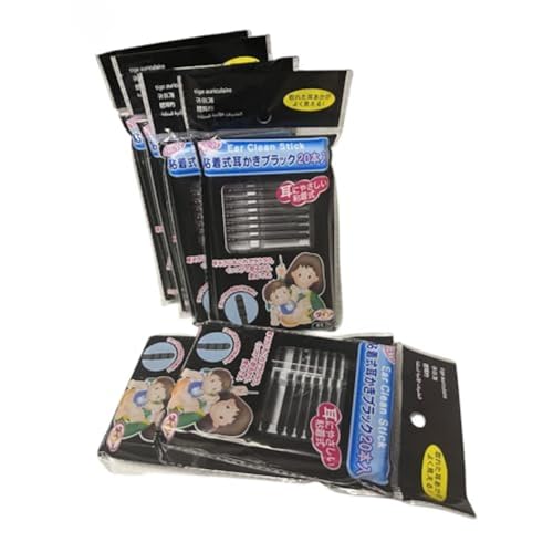 120Pcs Disposable Adhesive Ear Digging Stick for Children's Safety Ear Cleaner for Adult Spiral Ear wax removal Ear Scoop Earwax Remover Tool with Dust cover packaging