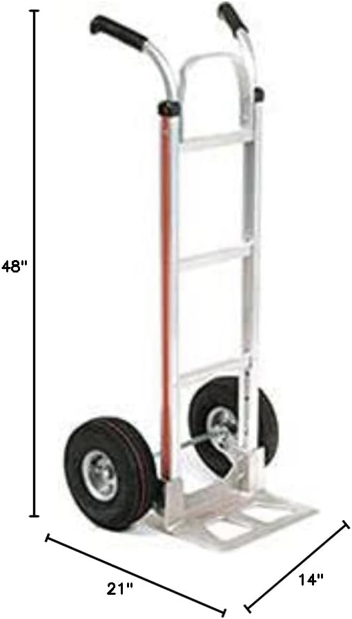 Miniatura 2 de Magliner Carro de mano de aluminio con mango doble, ruedas neumáticas