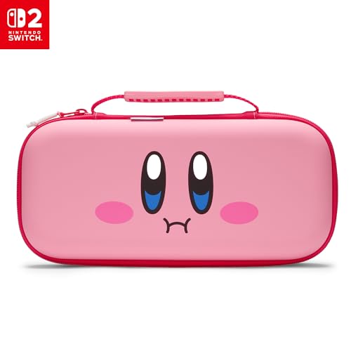 Preisvergleich Produktbild PowerA Schutzhülle für Nintendo Switch 2 - Kirby-Mundvoll, Offiziell lizenziert, Schutzhülle, Platz für bis zu 9 Spielkarten und 2 microSD Express-Karten, integrierter Spielständer