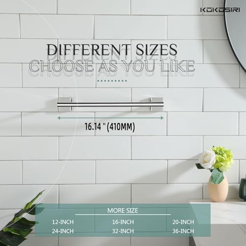 Image of KOKOSIRI Hand Towel Bar 16 Inch Bathroom Towel Holder for Bath Kitchen Toilet Wall Mounted Chrome Stainless Steel B4005CH-L16