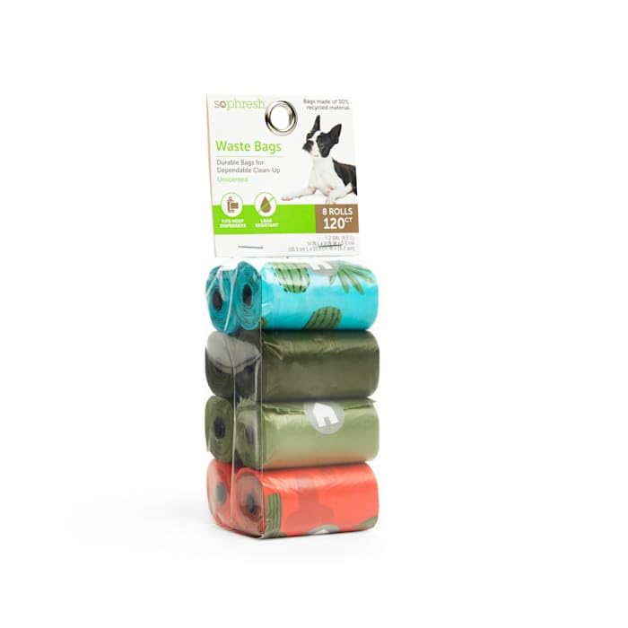 Image of So Phresh Multicolor Cactus-Print Unscented Dog Waste Bags Count of 120