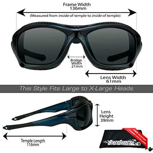 Image of Bikershades Motorcycle Safety Sunglass Goggles Foam Padded Extreme Sport Removable Foam