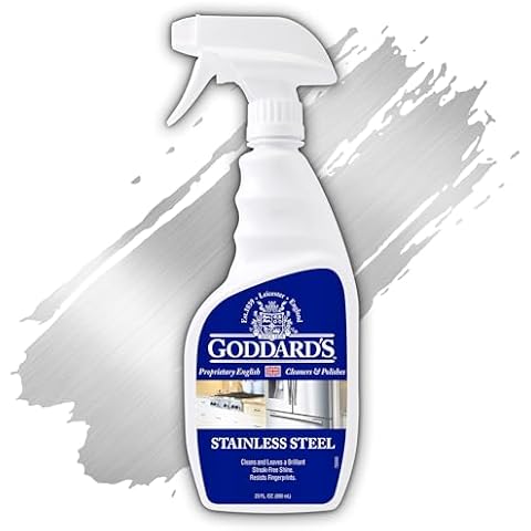 Goddard's Stainless Steel Cleaner Spray – Non-Abrasive Stainless Steel Kitchen Sink, Appliances & Dishwasher Cleaner to Remove Stains & Grease – Stainless Steel Household Cleaning Supplies (23 oz) Cover