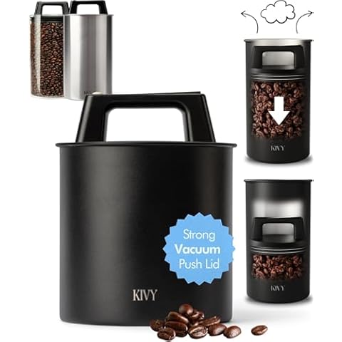 KIVY Vacuum Coffee Canister with Airtight Seal Cover