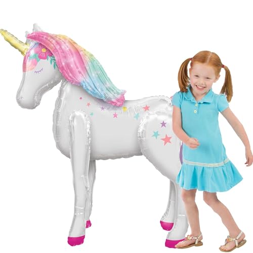 Ballon Airwalkers licorne enchantée géant pour décoration de fête d'anniversaire