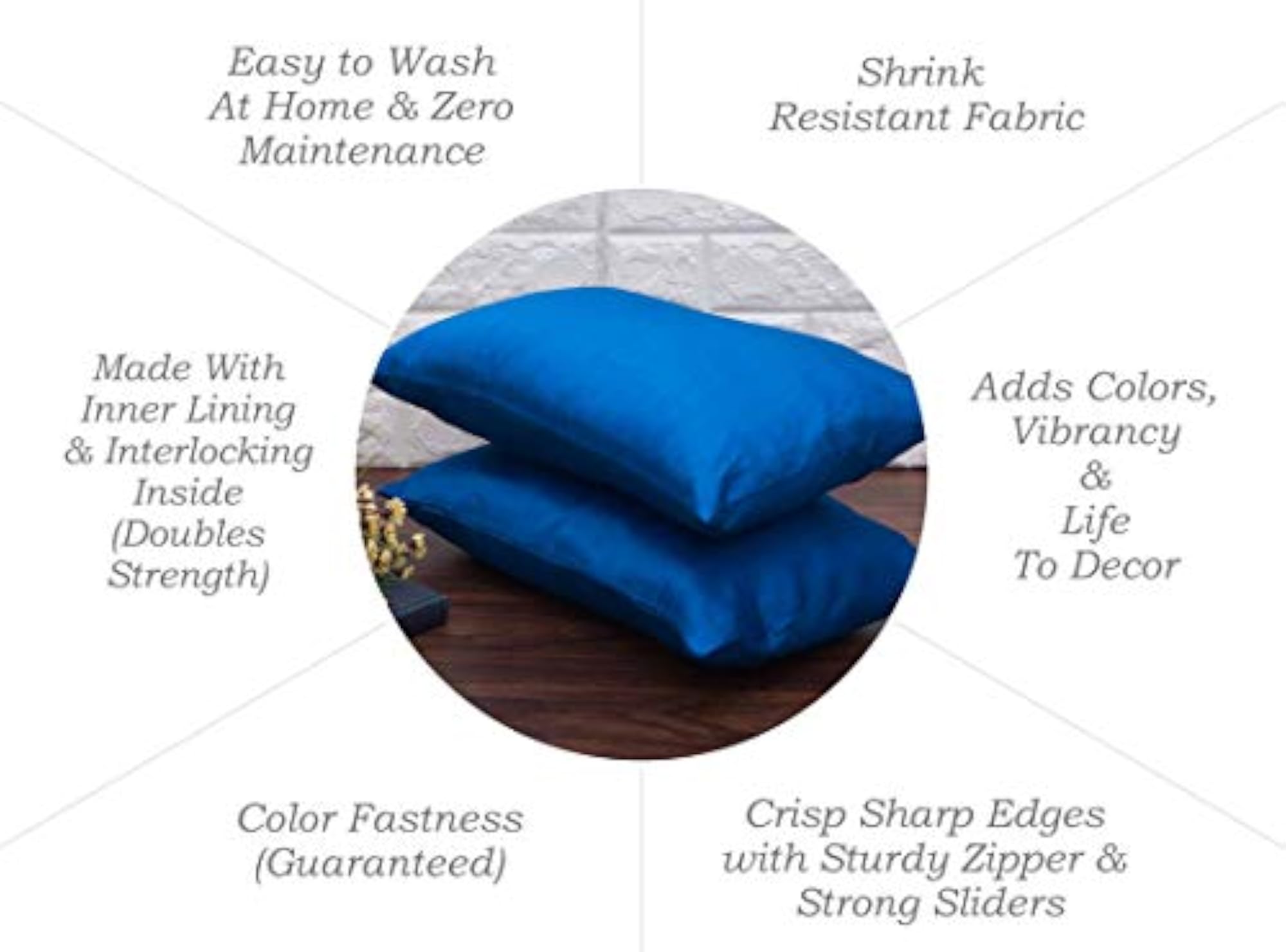Teal Blue Cushion Covers, Set of 2