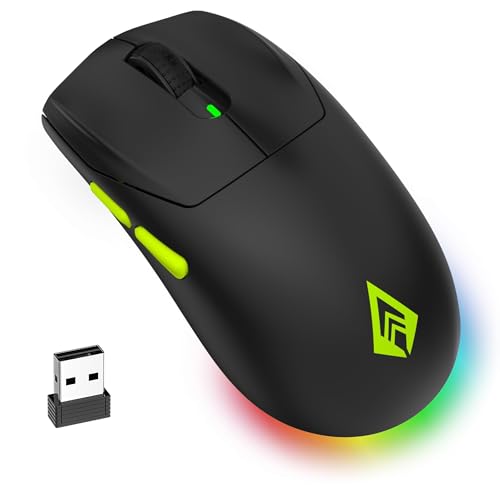 Image of Archer Tech Lab Wireless Gaming Mouse, 3 Connectivity (2.4G / Bluetooth /Wired) Precise & Rapid Response, Pixart 3325 Sensor 10000 DPI, 7 Programable Buttons, 8 RGB Modes, Ergonomic Design(Recurve 600)