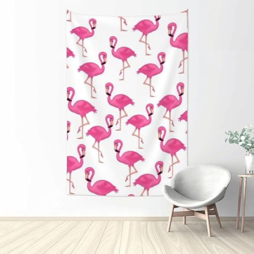 Tapisserie flamant rose pour masquer un mur abîmé décoration esthétique 152 cm