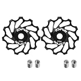 Kigauru 2Pcs Bicycle Ceramic Derailleur Pulley Wheel Quality Aluminum Alloy 11T Bike Derailleur Roll