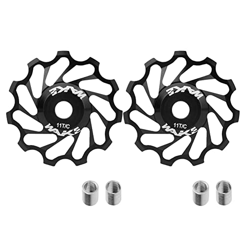 Kigauru 2Pcs Bicycle Ceramic Derailleur Pulley Wheel Quality Aluminum Alloy 11T Bike Derailleur Roller Compatible Shaft Diameter 4 / 5 / 6Mm Derailleur Guide Roller Accessories #TOP13
