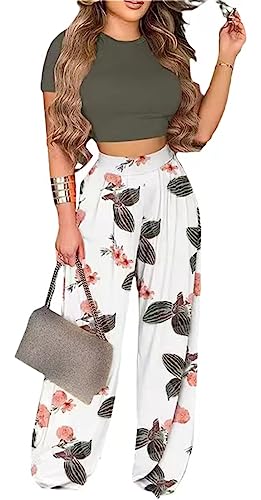 BFFBABY 2 Piece Outfits for Women Sexy Backless Short Sleeve Crop Top...